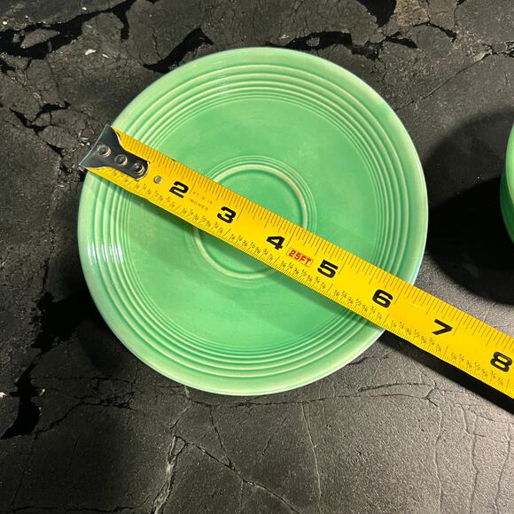 Vintage Fiestaware Fiesta Ring Handle Cup & Saucer Green - Picture 6 of 7